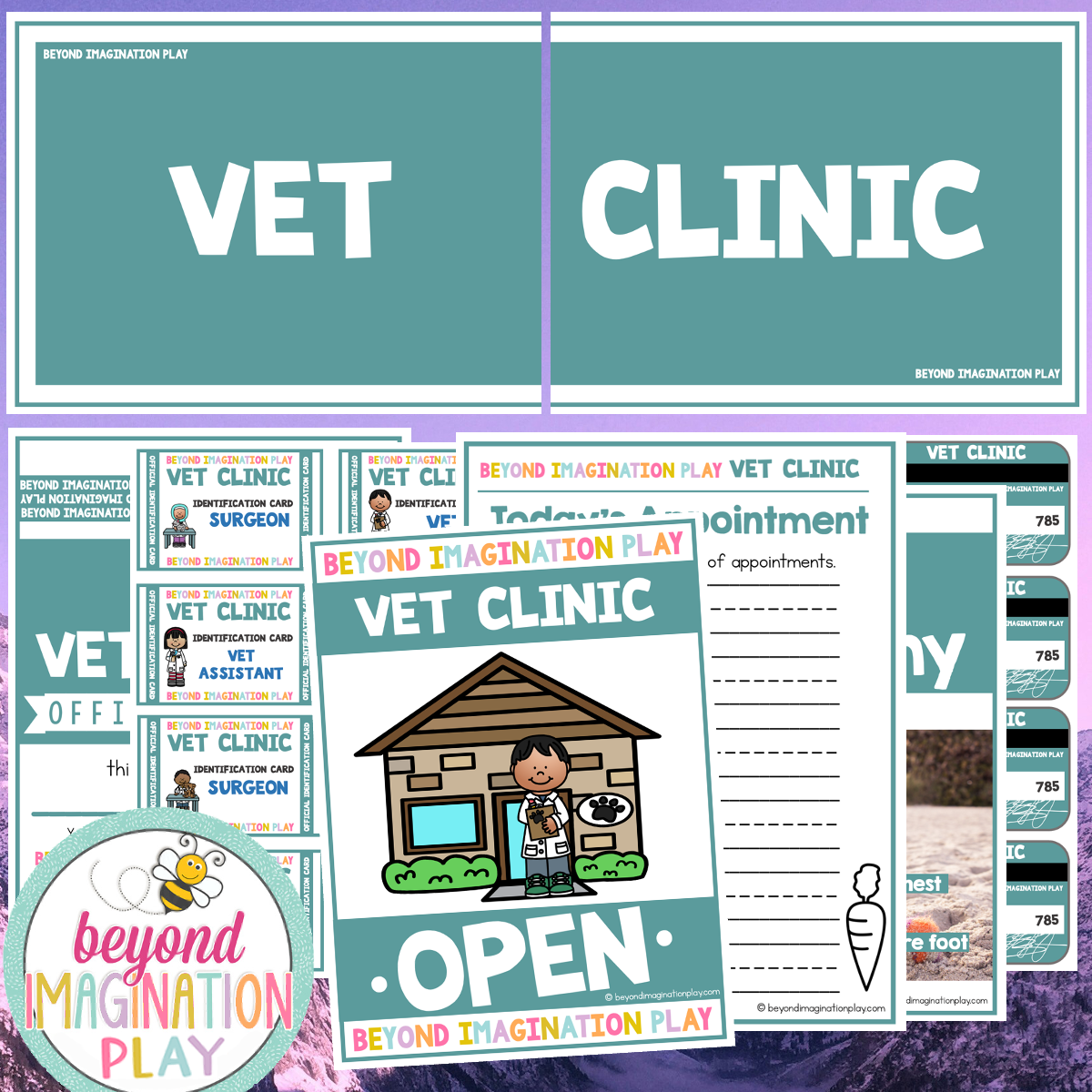 Vet Clinic Play Pretend Pack