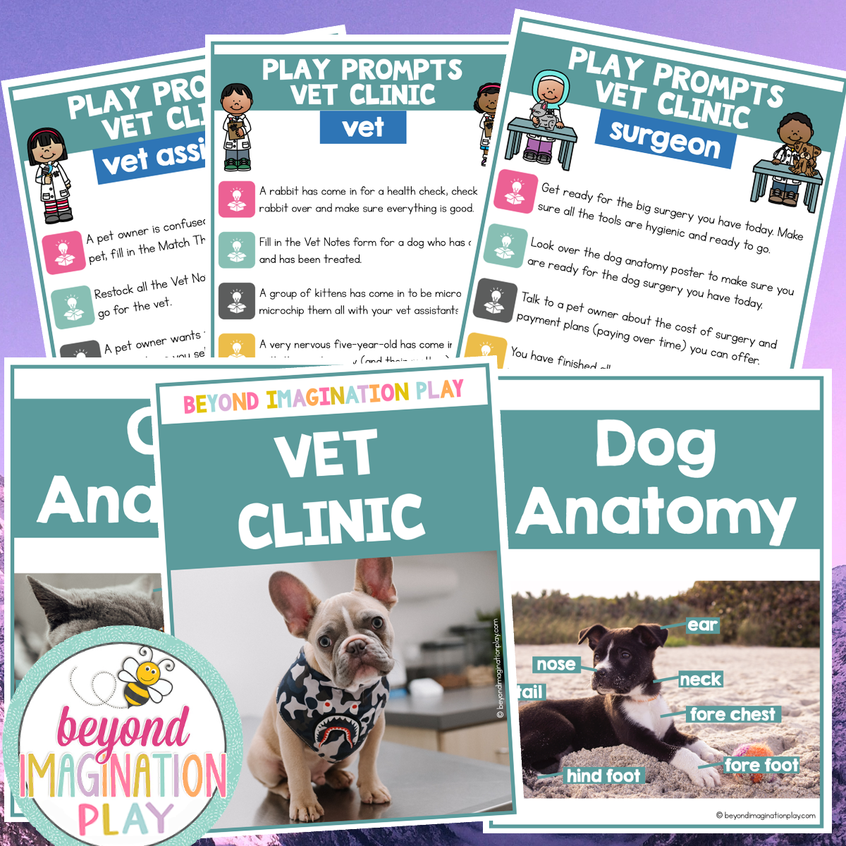 Vet Clinic Play Pretend Pack