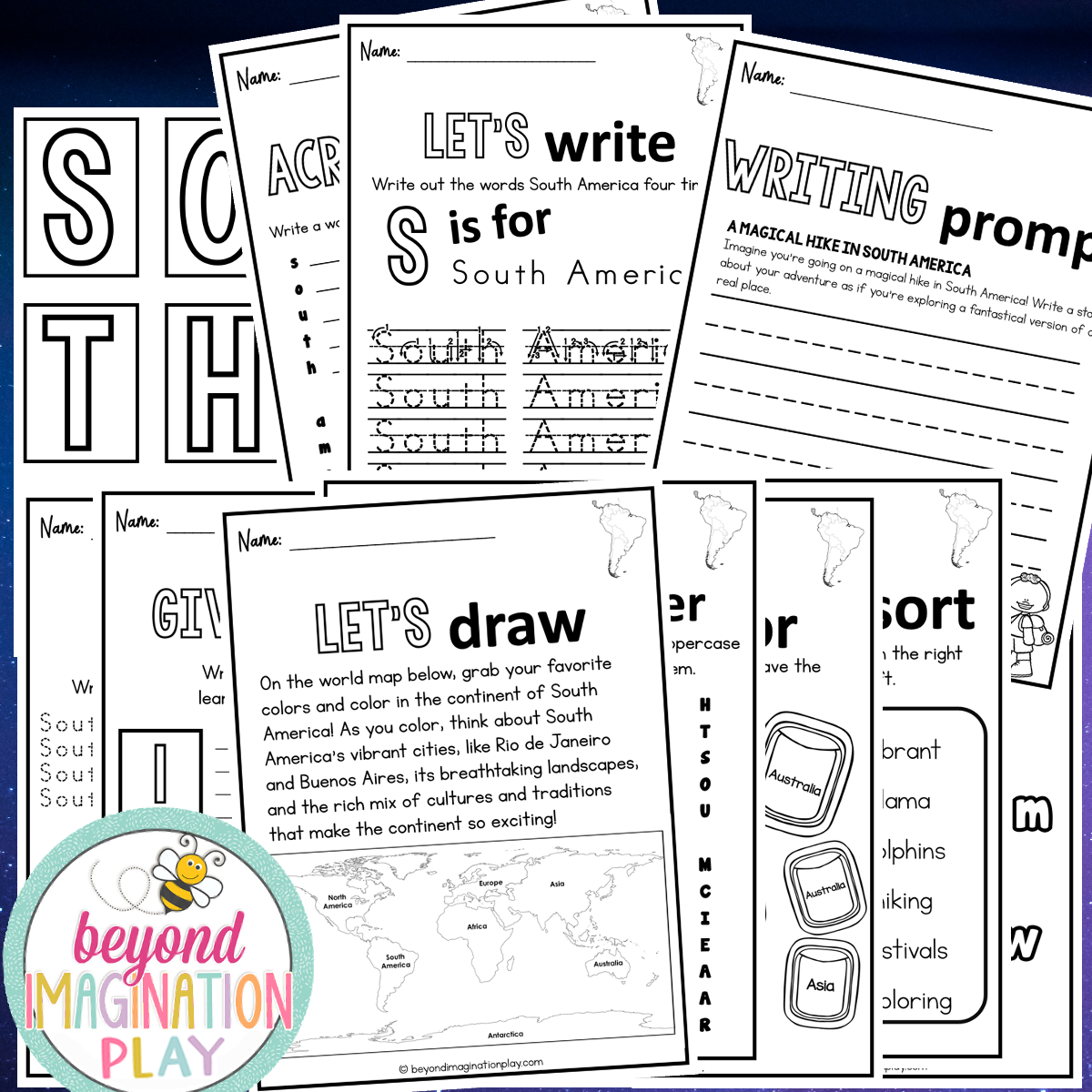 South America Continent Study Activity Pack