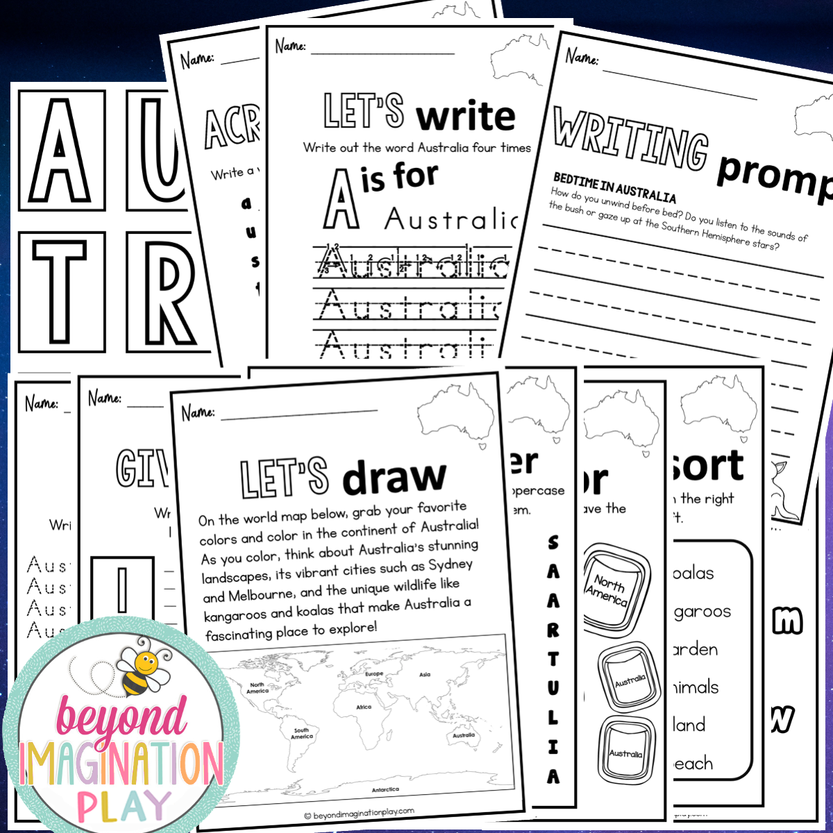 Australia Continent Study Activity Pack
