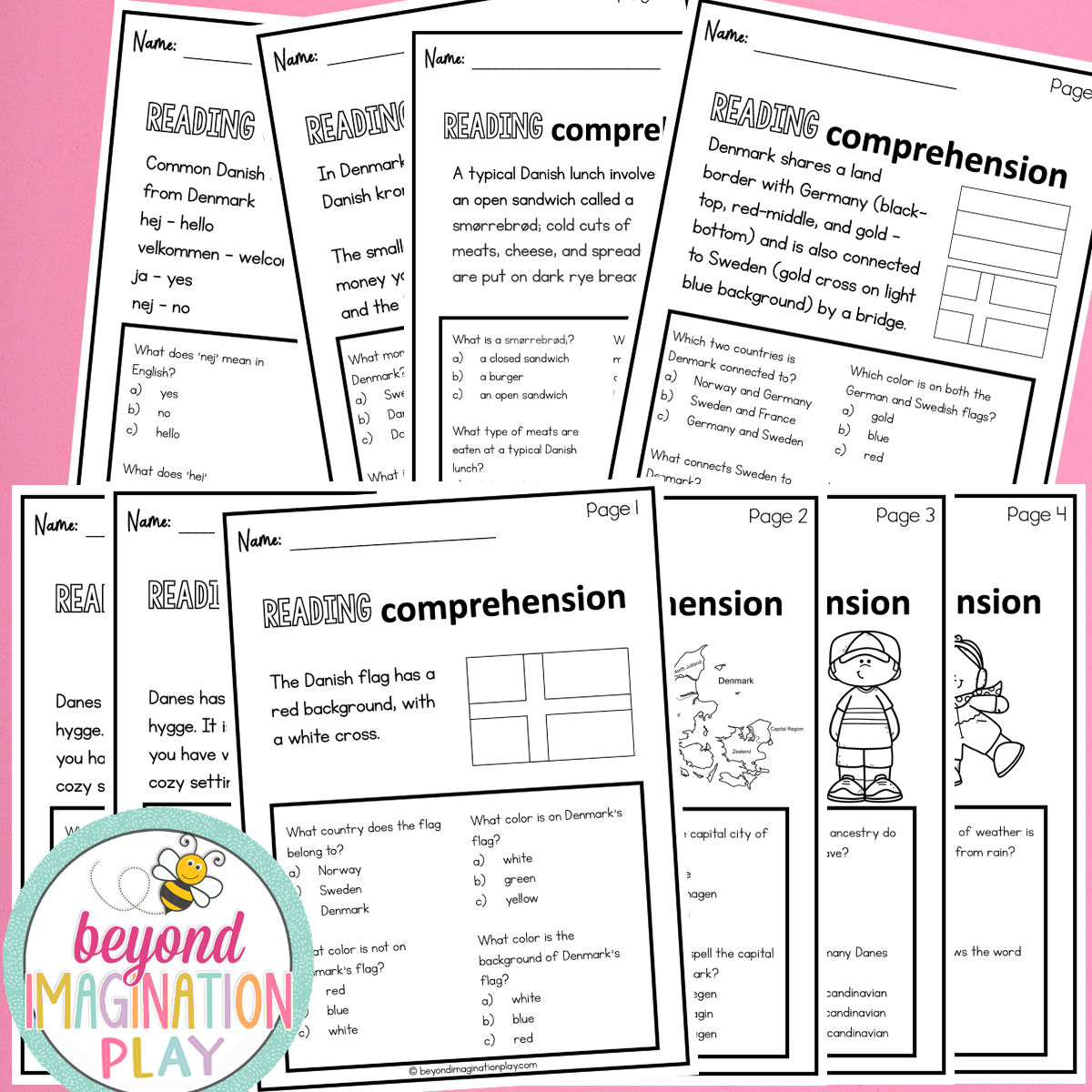 Denmark Country Study Activity Pack
