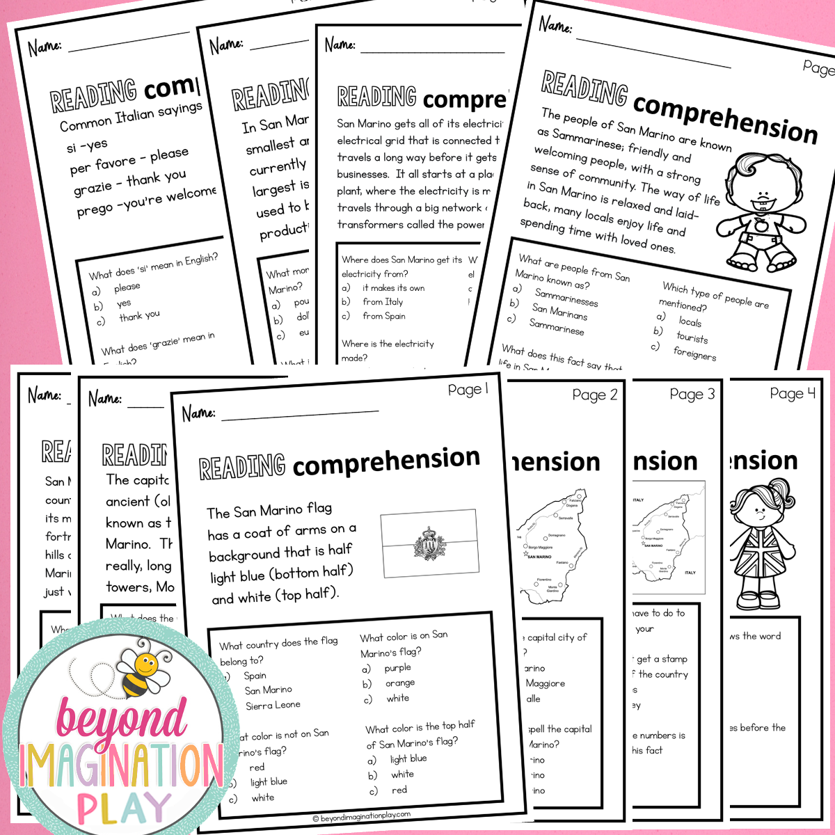San Marino Country Study Activity Pack