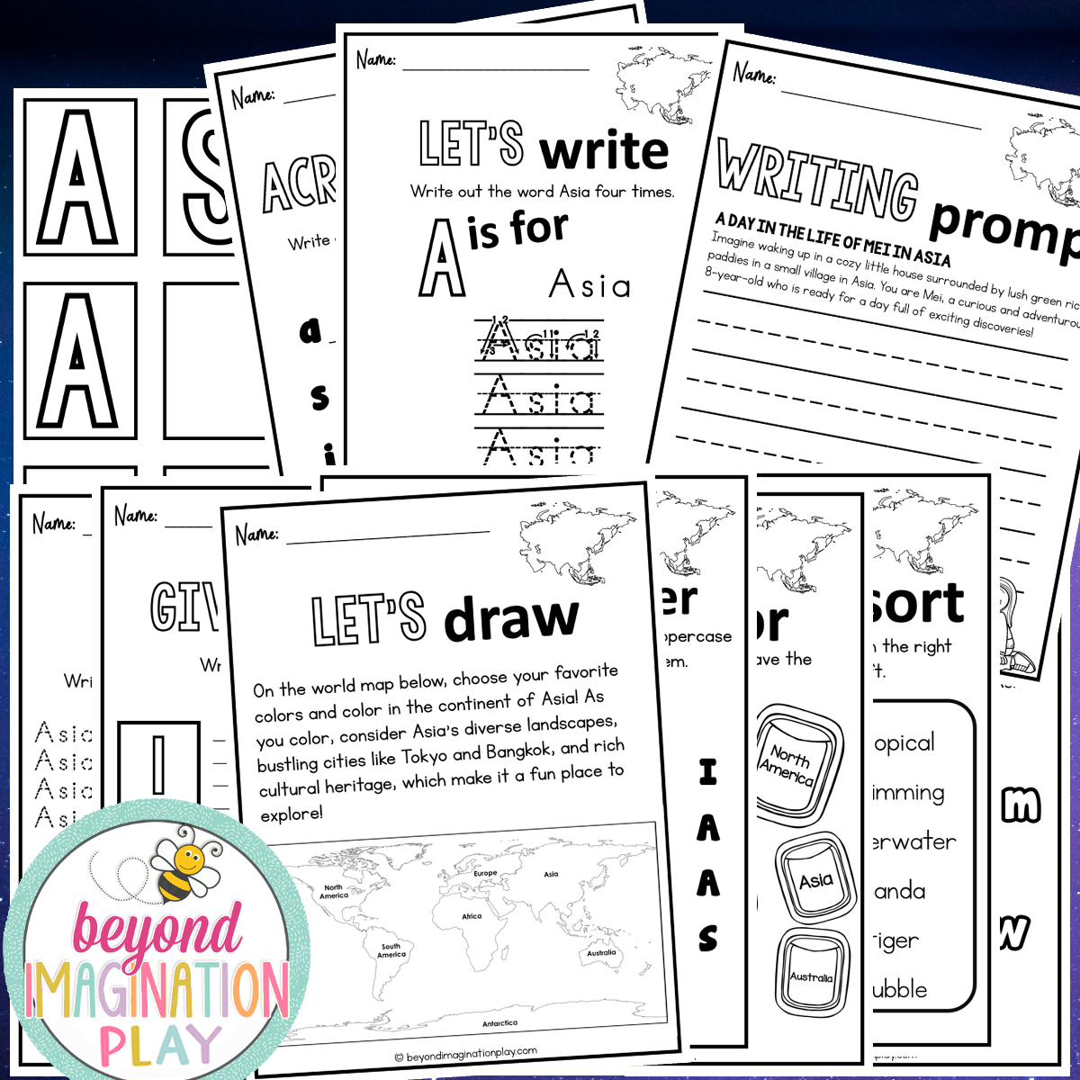 Asia Continent Study Activity Pack