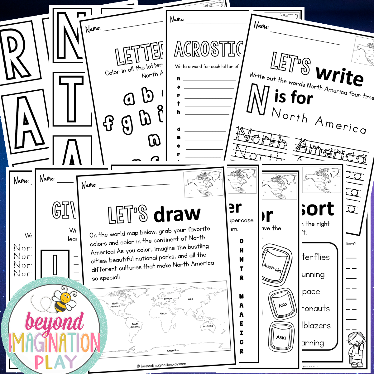 North America Continent Study Activity Pack