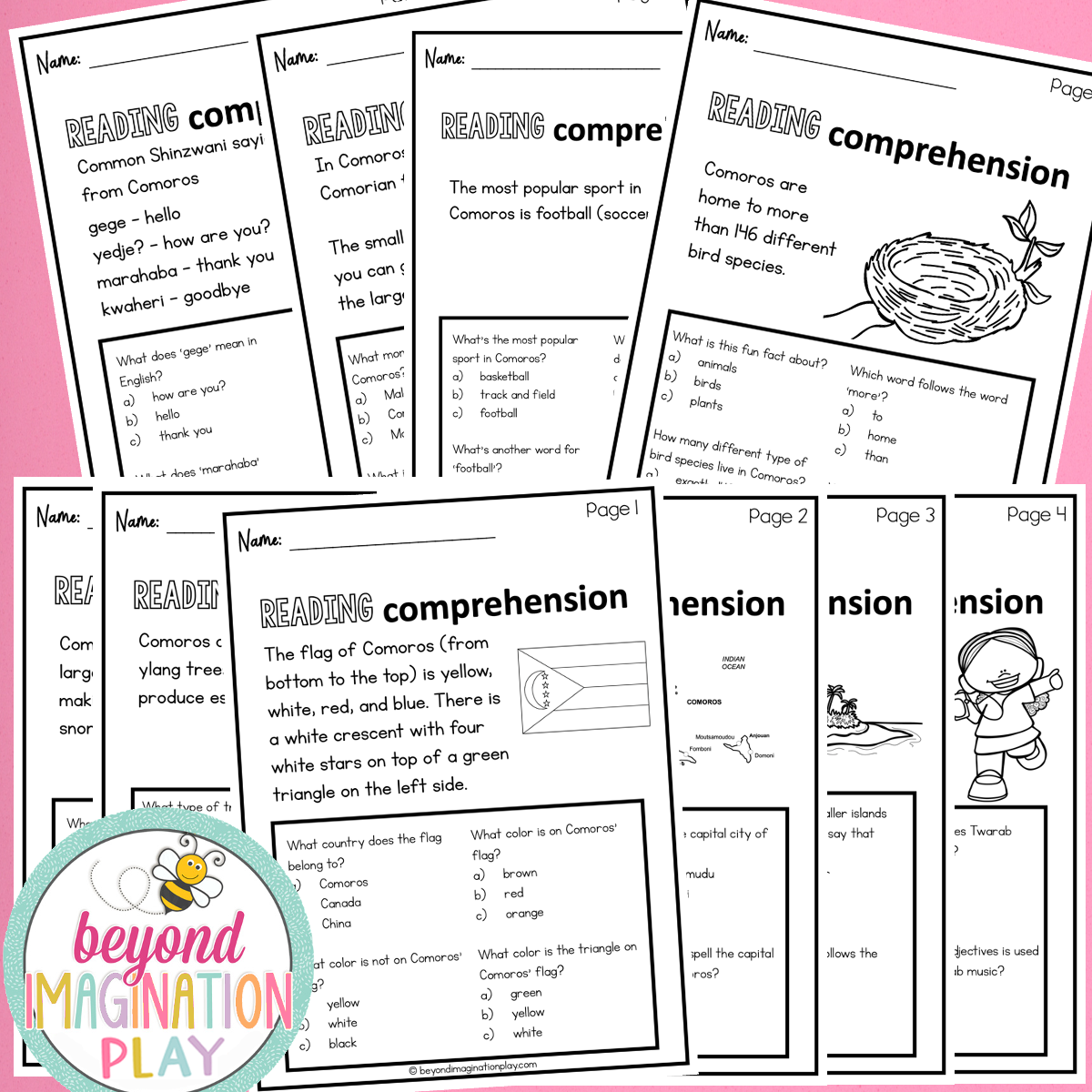 Comoros Country Study Activity Pack