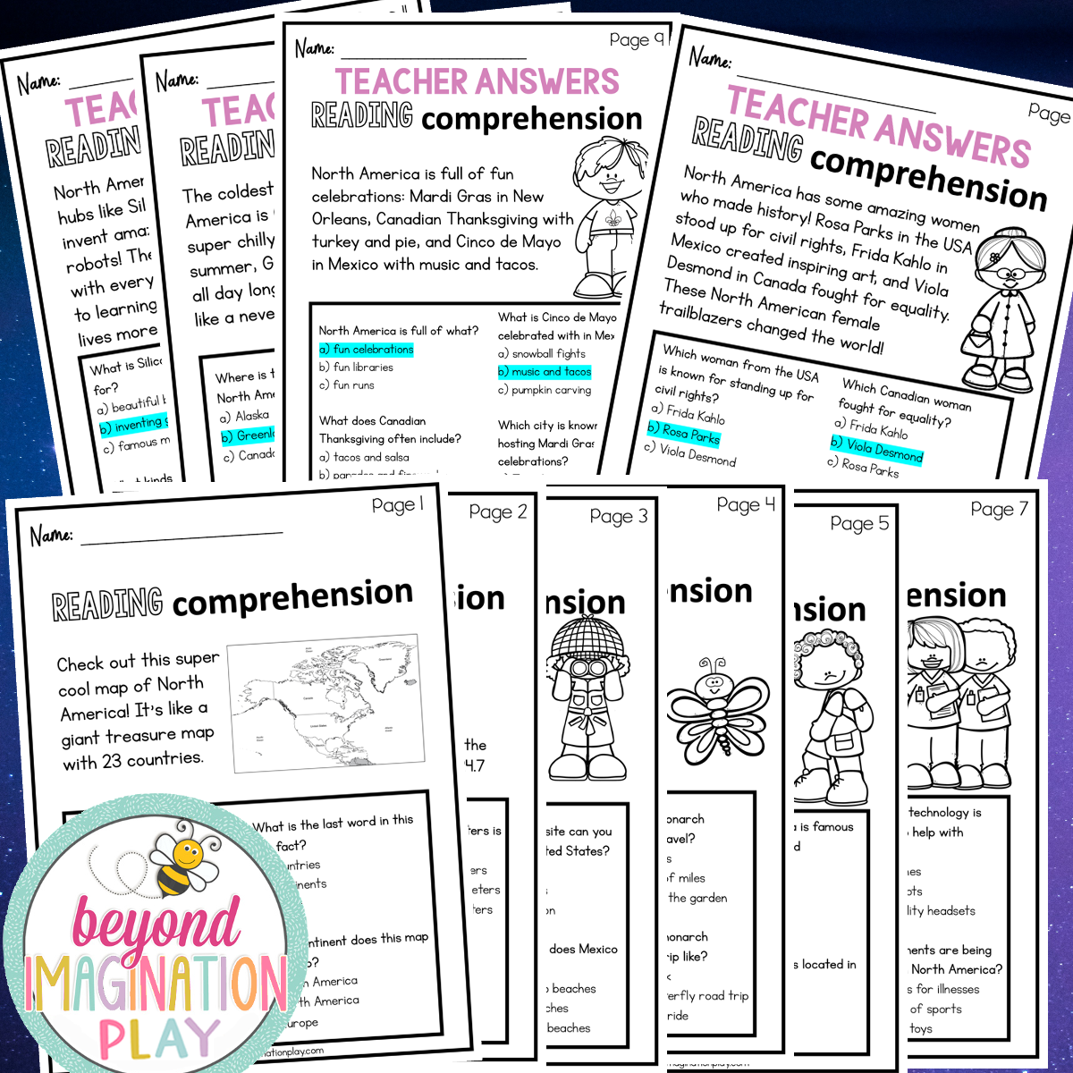 North America Continent Study Activity Pack