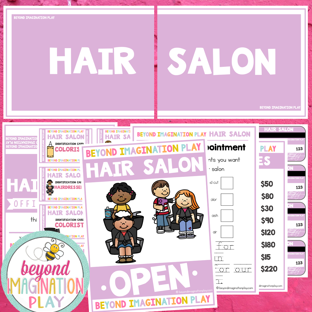 Hair Salon Play Pretend Pack