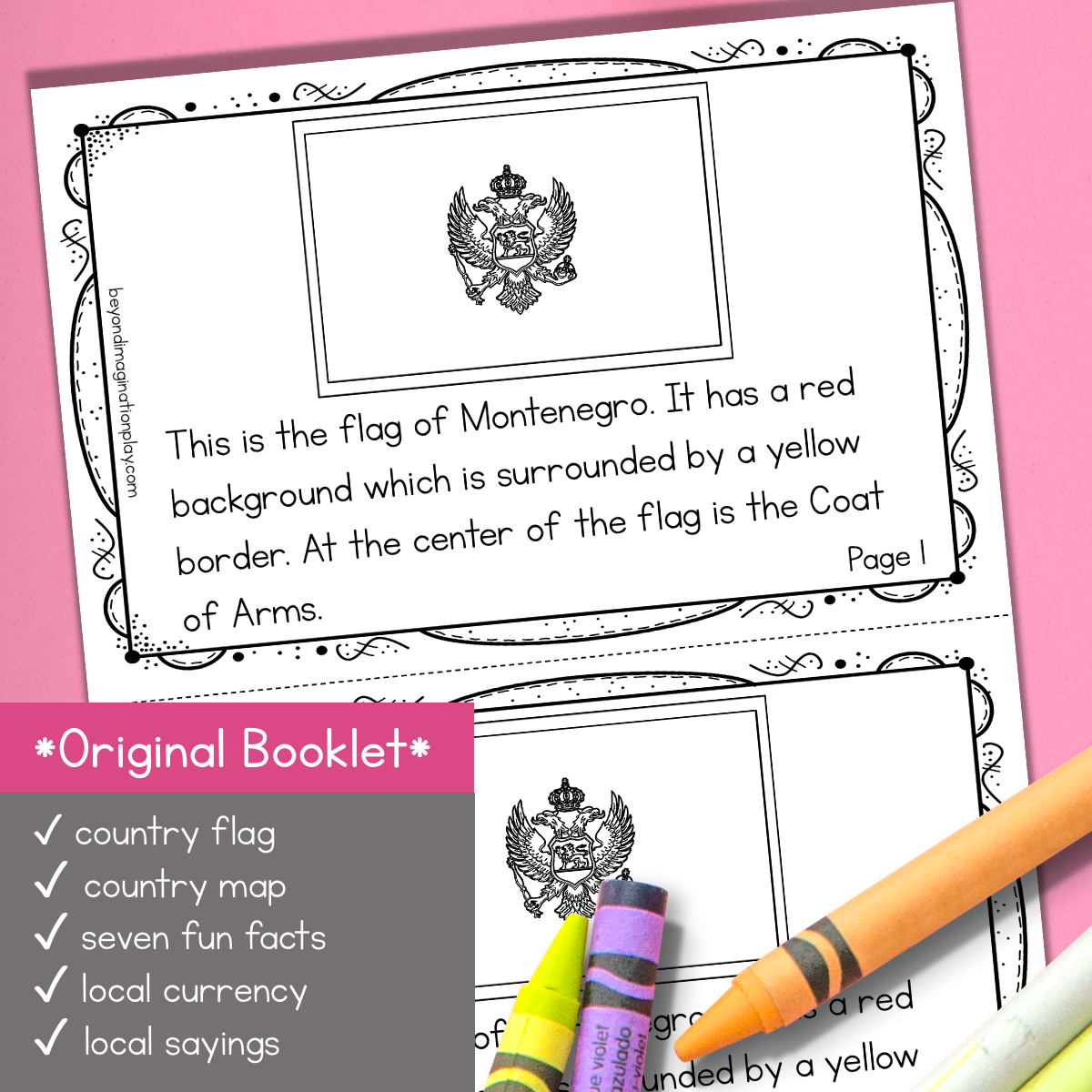Montenegro Country Study Activity Pack