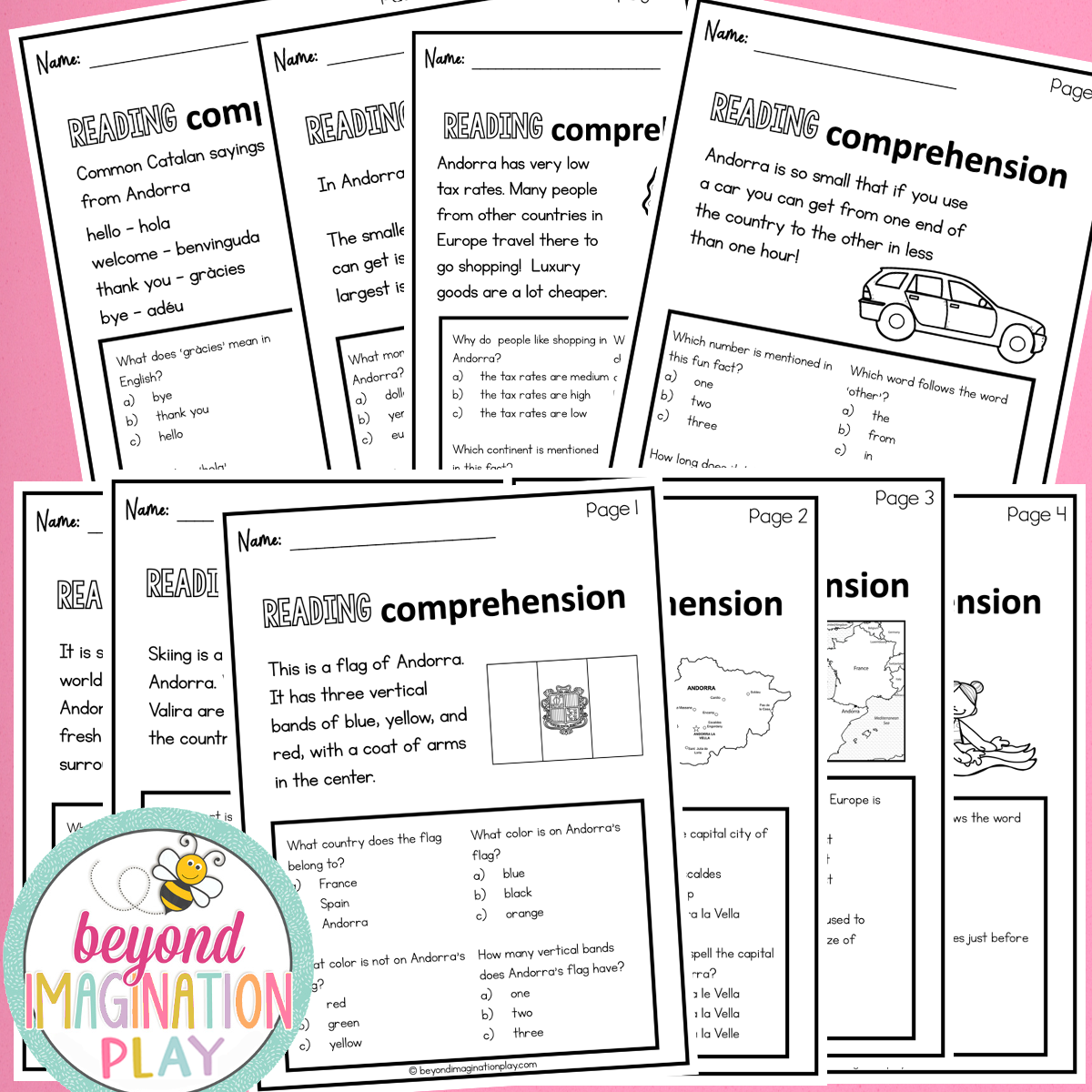 Andorra Country Study Activity Pack