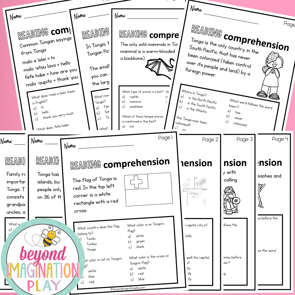 Tonga Country Study Activity Pack