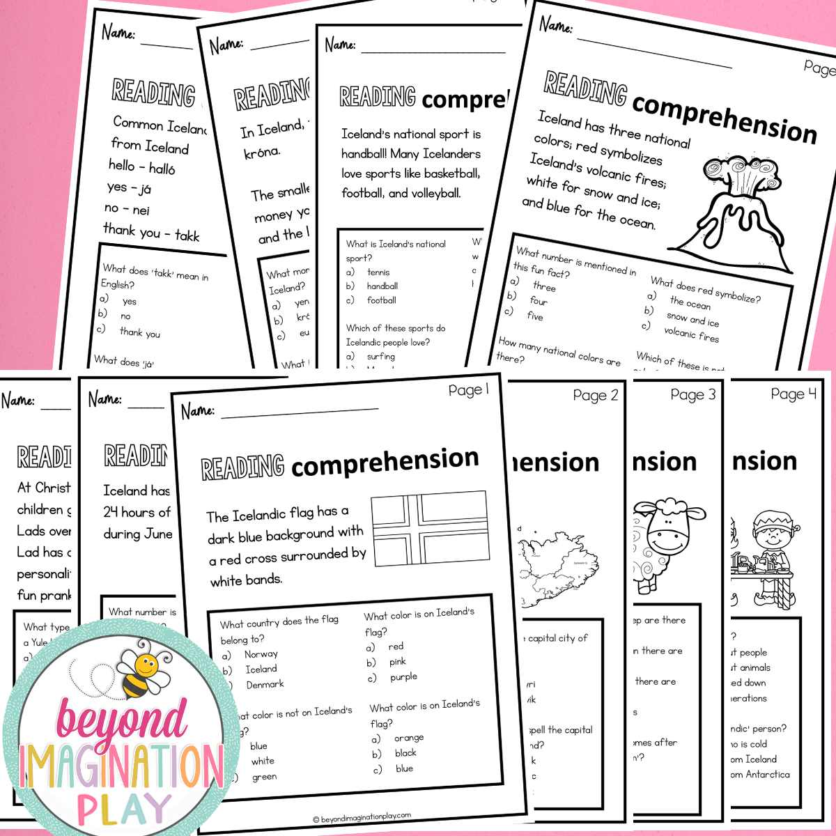 Iceland Country Study Activity Pack