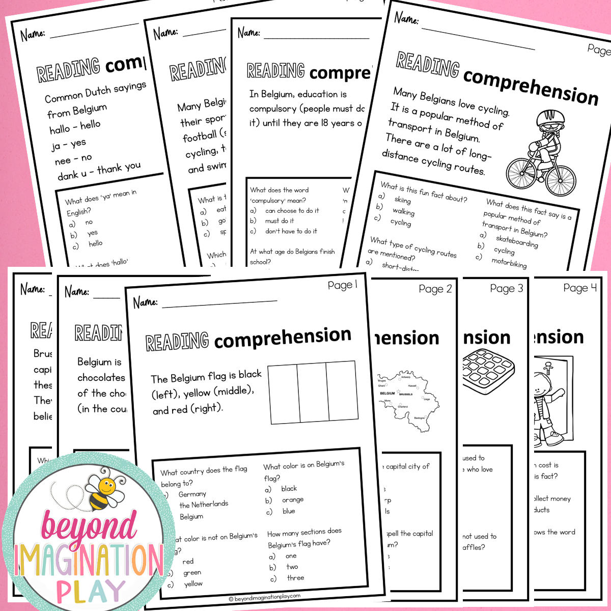 Belgium Country Study Activity Pack