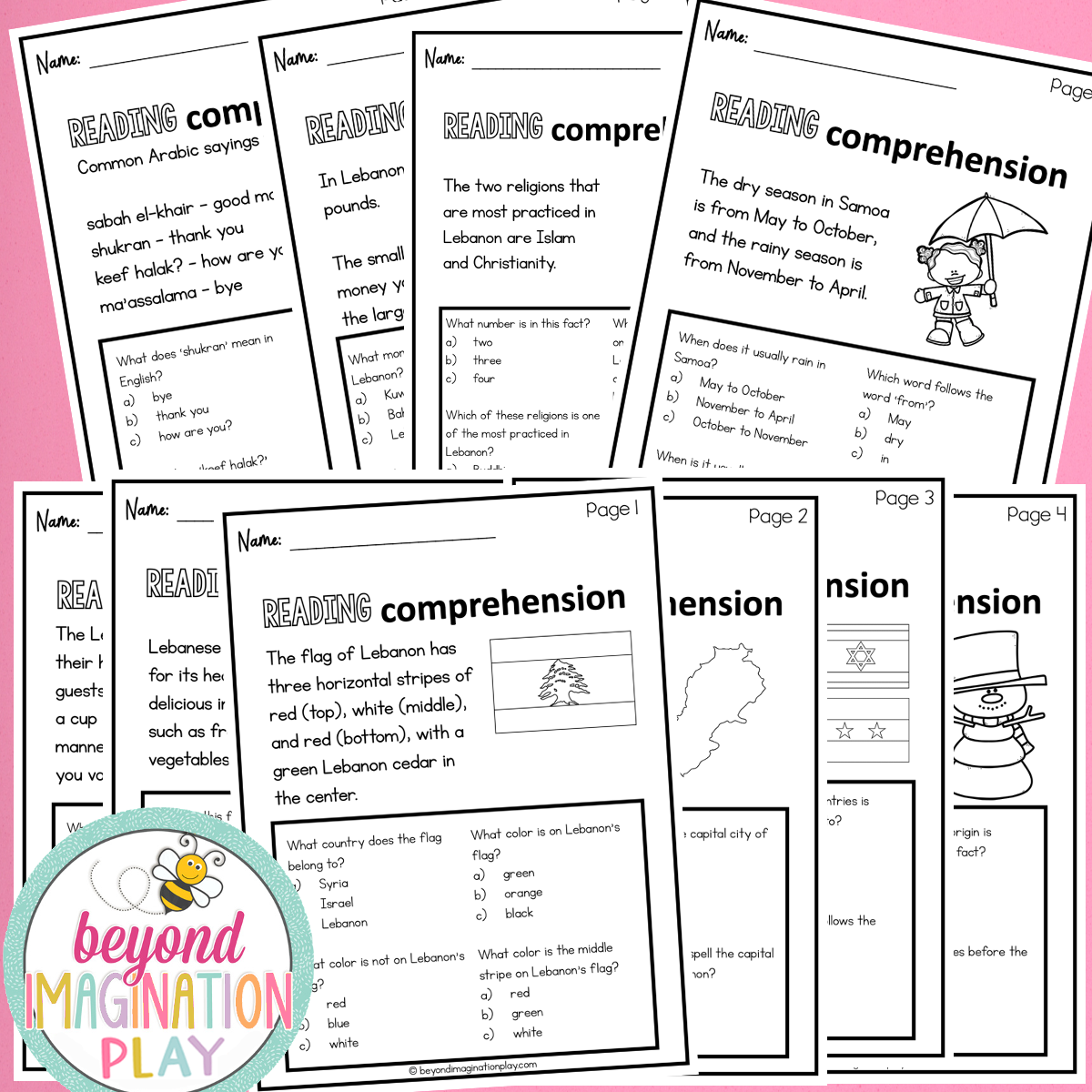 Lebanon Country Study Activity Pack