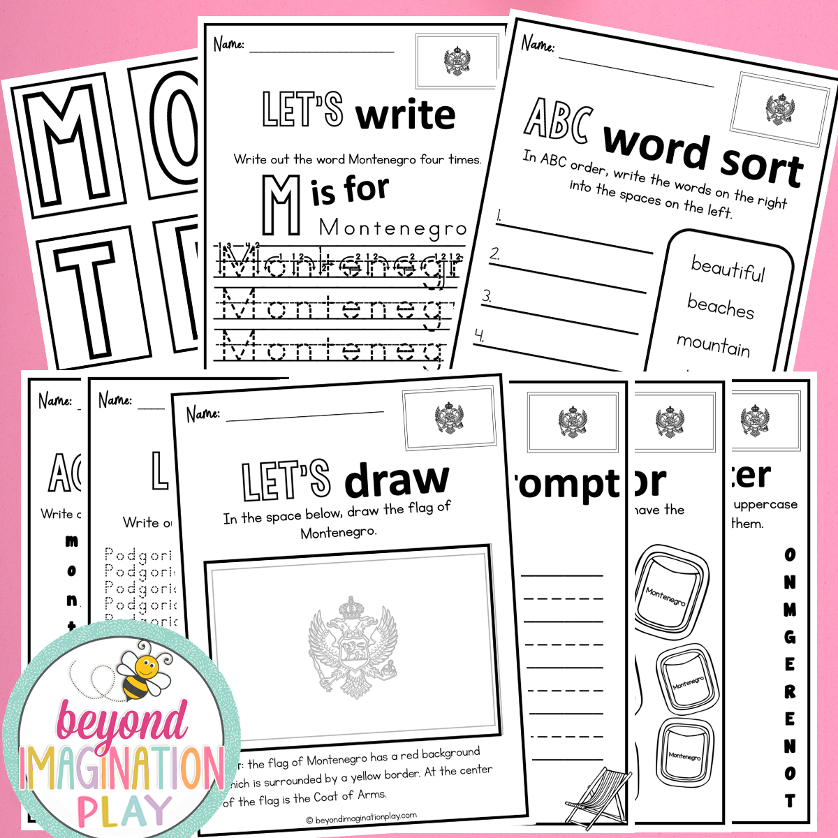 Montenegro Country Study Activity Pack