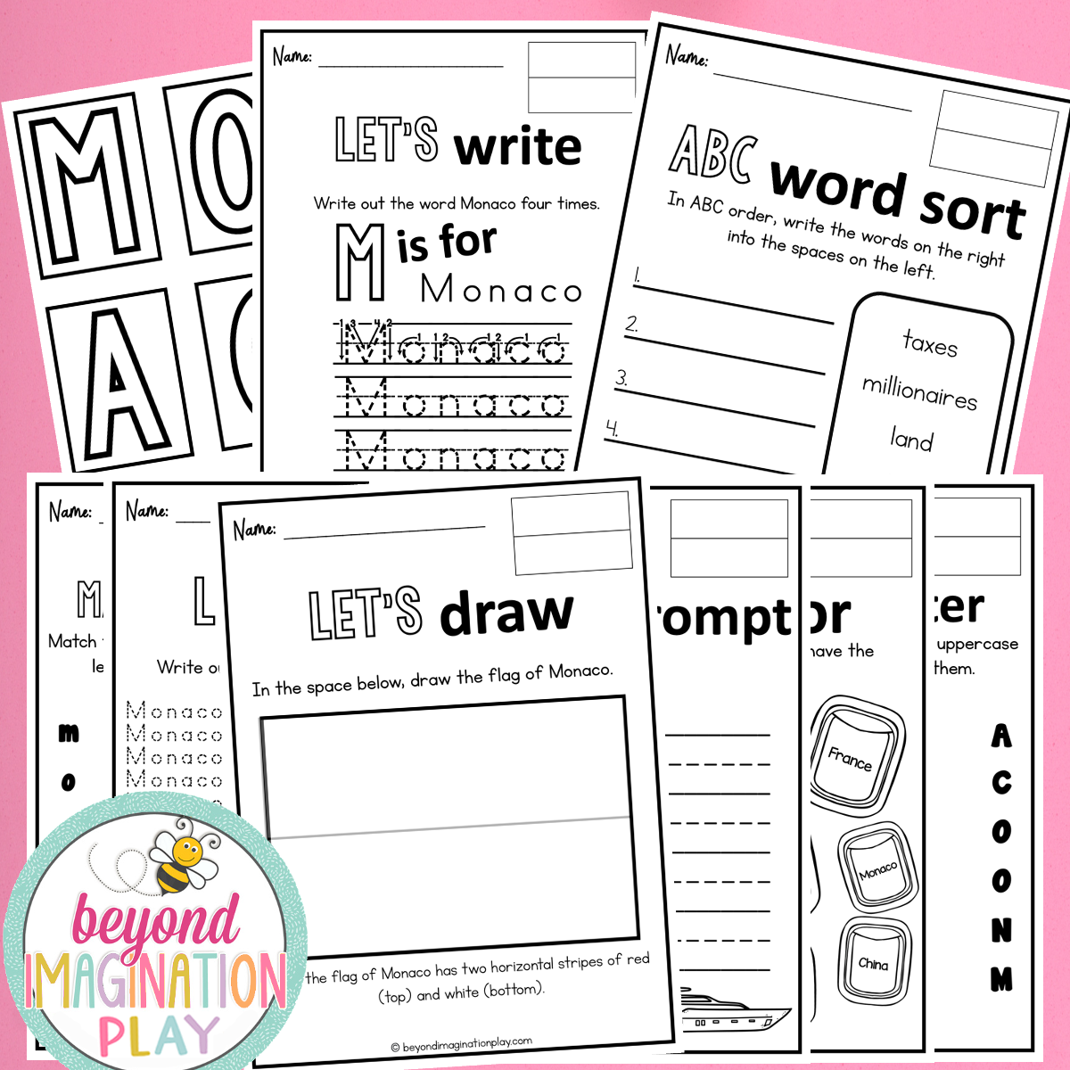Monaco Country Study Activity Pack