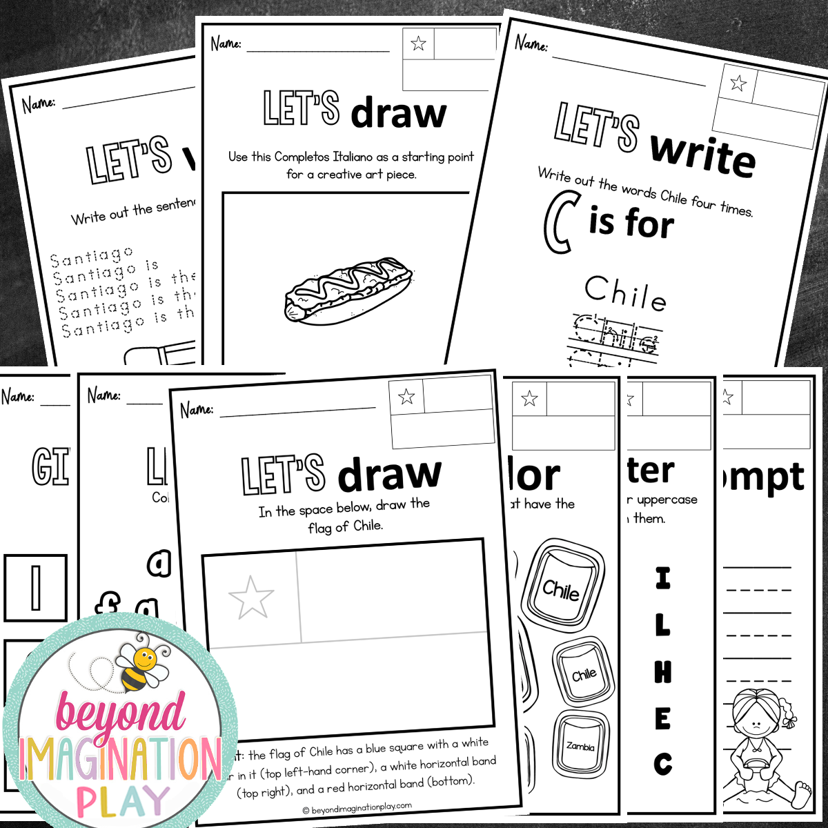 Chile Africa Country Study Activity Pack
